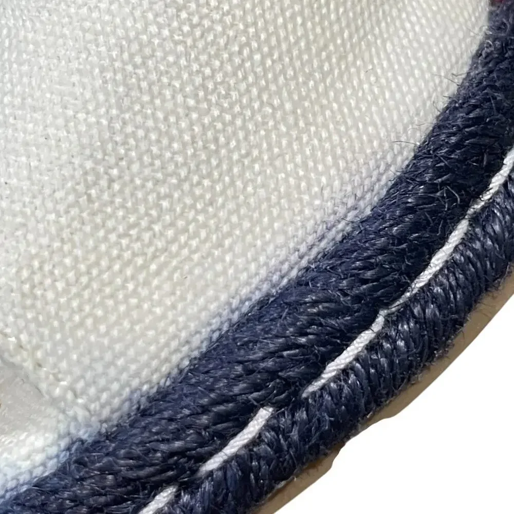 Draper James Navy, Red & White Striped Espadrille Wedge Sandals
